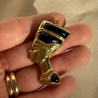 Vintage 18k Lapis & Turquoise Nefertiti Pendant