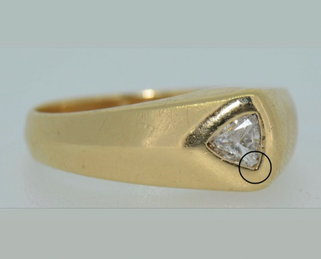 Vintage 14k Yellow Gold .30-Carat (G/VS) Trillion-Cut Diamond Solitaire Ring