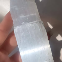 a pair of natural selenite towers