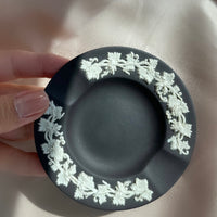 Vintage Black-and-White Wedgwood Made in England Porcelain Ashtray, Perfect as a Jewelry Dish