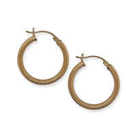 Vintage 10k Yellow Gold Snakeskin Pattern Hoop Earrings