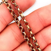 Gold-filled 54-inch Victorian Muff/Long-Guard Belcher Chain with Dog Clip in Hand