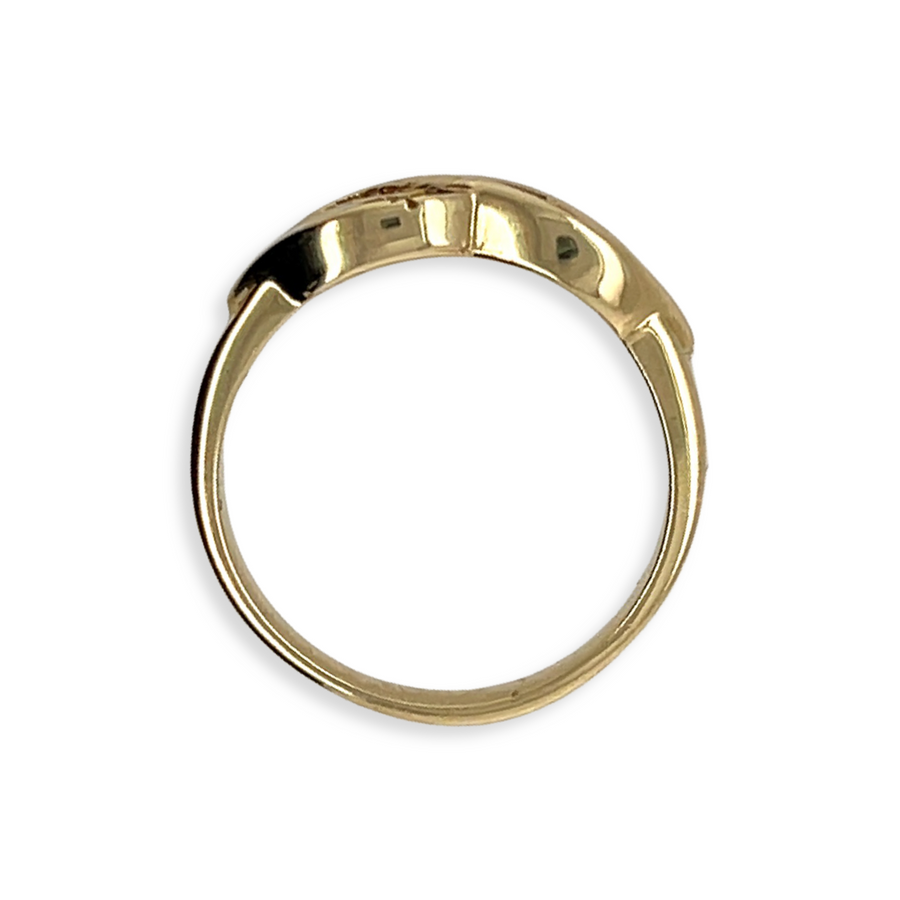 Vintage 14k Yellow Gold .33ctw Baguette Diamond Ribbon-Style Infinity Symbol Ring Alternative Bridal Anniversary Gift Idea Side view