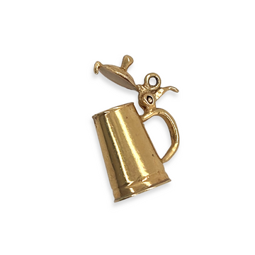 14k Yellow Gold Vintage Articulated Beer Stein Pendant