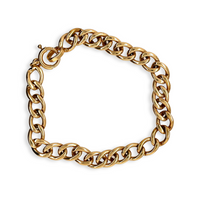 Vintage 14k Yellow Gold 7.5-Inch Cuban-Link Bracelet with Spring Ring Clasp