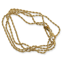 Vintage 14k Yellow Gold 20.5-inch Woven Sparkle Rope Chain Necklace