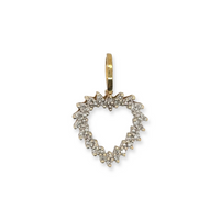 Vintage 14k Yellow Gold .33ctw Diamond Heart Pendant Alternative Wedding Bridal Anniversary Gift Idea