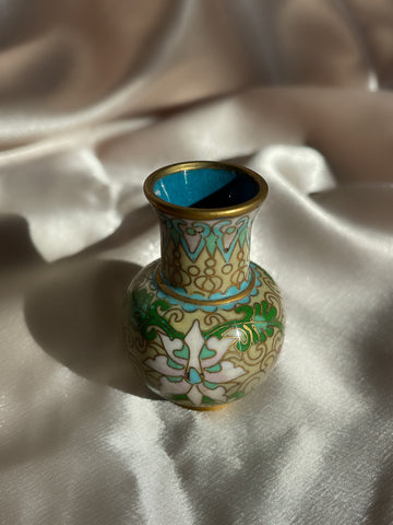 A vintage Chinese import cloisonne enamel miniature vase