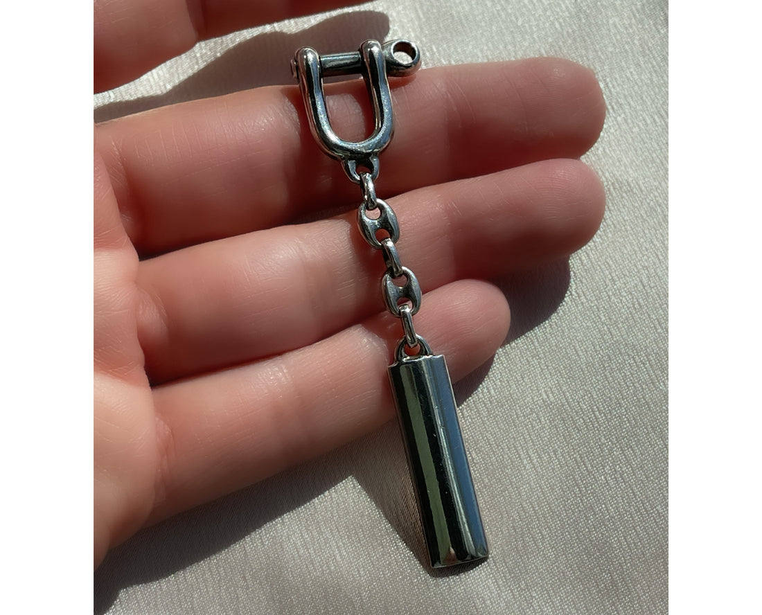 Vintage Sterling Silver Tiffany & Co. Valet-Style Shackle Key Chain with  Mariner Link Detail, Marked Italy